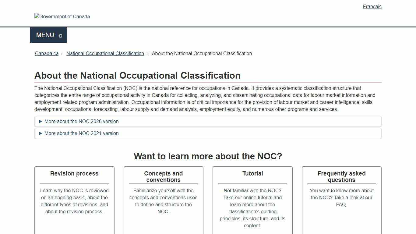 About the National Occupational Classification - Canada.ca